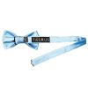 END OF SEASON Plain Sky Blue Handmade Mens Bow Tie and Pocket Square Set
