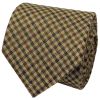 Mens Green Gingham Classic Tie and Pocket Square Set