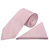 Plain Lilac Pink Silk Classic Men's Tie and Pocket Square Set