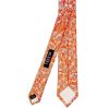 Mens Orange Floral Silk Skinny Tie and Pocket Square