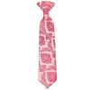 Pre Tied Light Coral Paisley Boys Tie and Pocket Square Set Age 4-7