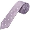 Light Mauve Large White Spot Skinny Men's Tie and Pocket Square Set