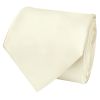 Plain Off White Satin Classic Men's Tie and Pocket Square Set