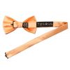 Plain Peach Handmade Mens Bow Tie and Pocket Square Set