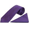 Purple and White Polka Dot Classic Men's Tie Pocket Square Set