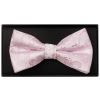 Light Dusty Pink Floral Handmade Mens Bow Tie and Pocket Square Set