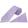 Plain Purple Textured Silk Classic Men's Tie and Pocket Square Set