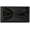 Hand Made Black And White Polka Dot Mens Bow Tie and Pocket Square Set
