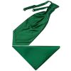Forest Green Satin Men's Cravat Tie and Pocket Square Set