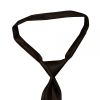 Pre Tied Black Satin Boys Tie and Pocket Square Set Age 4-7