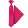 Pre Tied Cerise Pink Boys Tie and Pocket Square Set Age 4-7