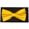 Plain Bright Yellow Satin Silk Mens Bow Tie