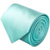 Plain Aqua Satin Classic Men's Tie