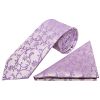Cadbury Purple Floral Classic Men's Tie and Pocket Square Set