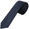 Navy Textured Skinny Tie and Pocket Square Set