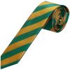 Green and Gold Striped Skinny Men's Tie and Pocket Square Set