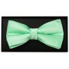 Plain Seafoam Green Handmade Mens Bow Tie and Pocket Square Set