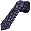 Navy with Pink Geo Silk Skinny Men's Tie