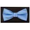 Plain Steel Blue Satin Handmade Mens Bow Tie