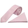 Plain Lilac Pink Silk Skinny Boys Tie and Pocket Square Set