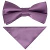 Pre Tied Light Mauve Boys Bow Tie and Pocket Square Set Age 4-7