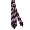 Navy and Lilac Striped Skinny Men's Tie and Pocket Square Set