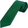 Plain Forest Green Satin Classic Men's Tie and Pocket Square Set