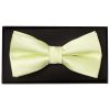 Plain Willow Green Handmade Mens Bow Tie and Pocket Square Set