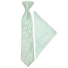 Pre Tied Mint Green Floral Boys Tie and Pocket Square Set Age 4-7