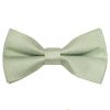 Pre Tied Light Sage Green Silk Boys Bow Tie and Pocket Square Set Age 4-7