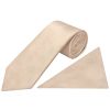 Plain Nude Satin Classic Men's Tie and Pocket Square Set