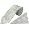 Green and Blue Paisley Classic Men's Tie and Pocket Square Set