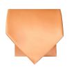 Plain Peach Satin Classic Men's Tie and Pocket Square Set