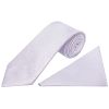 Plain Lilac Textured Silk Classic Men's Tie and Pocket Square Set