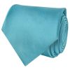 Plain Turquoise Satin Classic Men's Tie and Pocket Square Set