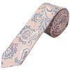 Pink and Blue Paisley Skinny Mens Tie and Pocket Square Set