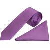 Cadburys Purple Satin Boys Tie and Pocket Square Set