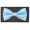END OF SEASON Plain Sky Blue Handmade Mens Bow Tie and Pocket Square Set