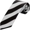 Black and White Striped Handmade Classic Men's Football Tie and Pocket Square Set