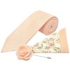 Classic Peach Mens Tie with Pocket Square and Lapel Pin Set