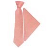 Pre Tied Pink Textured Silk Boys Tie and Pocket Square Set Age 4-7