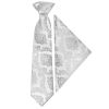 Pre Tied Silver Paisley Boys Tie and Pocket Square Set Age 4-7
