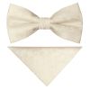 Pre Tied Ivory Floral Boys Bow Tie and Pocket Square Set Age 4-7