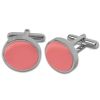 Plain Light Coral Pink Cufflinks