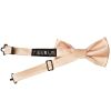 Pre Tied Nude Satin Boys Bow Tie and Pocket Square Set