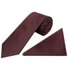 Burgundy Textured Classic Tie and Pocket Square Set