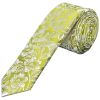 Mens Green Floral Silk Skinny Tie