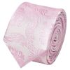 Light Dusty Pink Paisley Boys Skinny Tie and Pocket Square Set