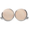 Plain Nude Satin Cufflinks