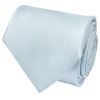 Plain Misty Blue Satin Classic Mens Tie and Pocket Square Set